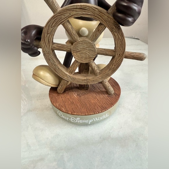 Vintage Walt Disney World Steamboat Willie Mickey Mouse Bobblehead Resin Figure